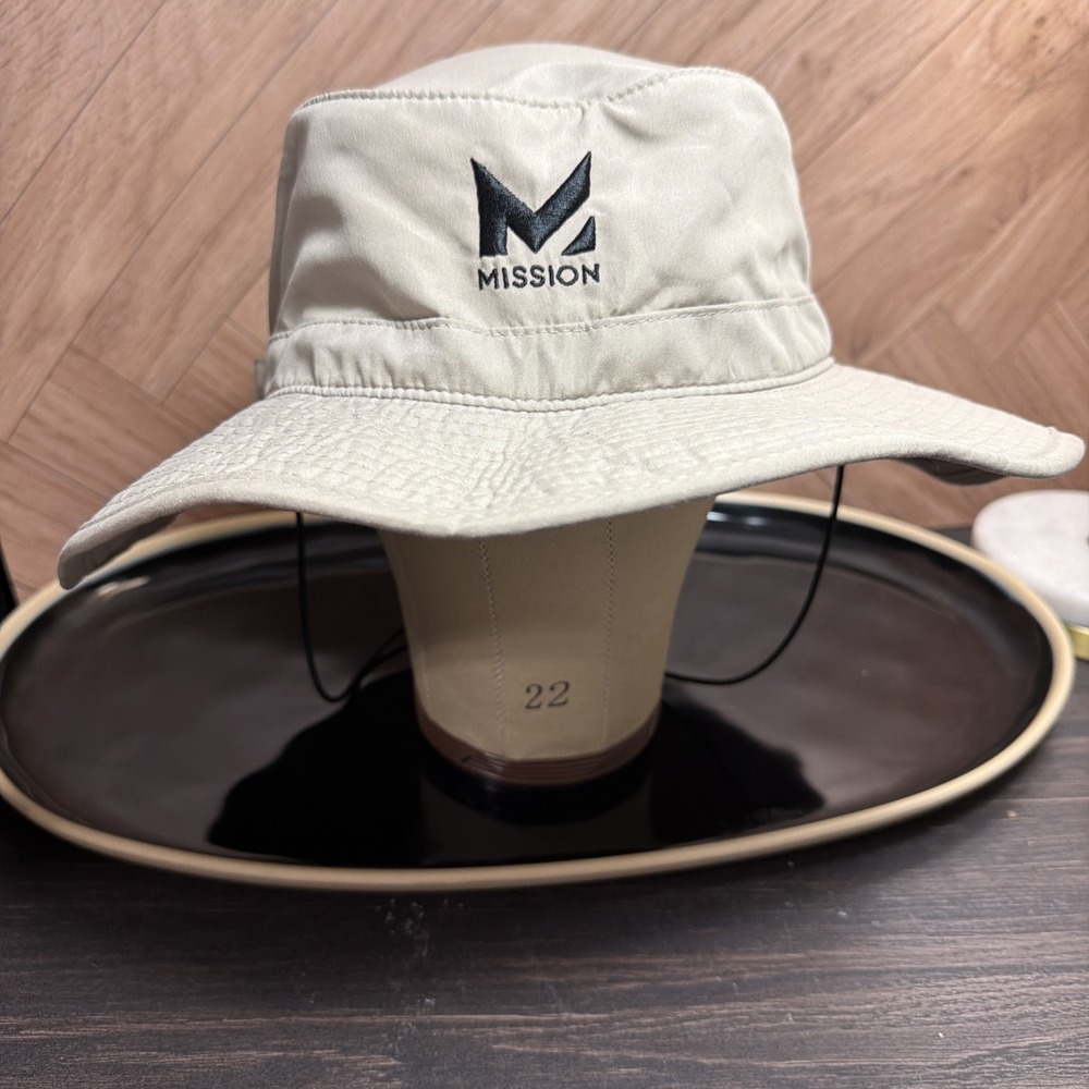 Mission Cooling Engine 3" Brim Bucket Hat, UPF 50 Sun Protection, khaki New Cord